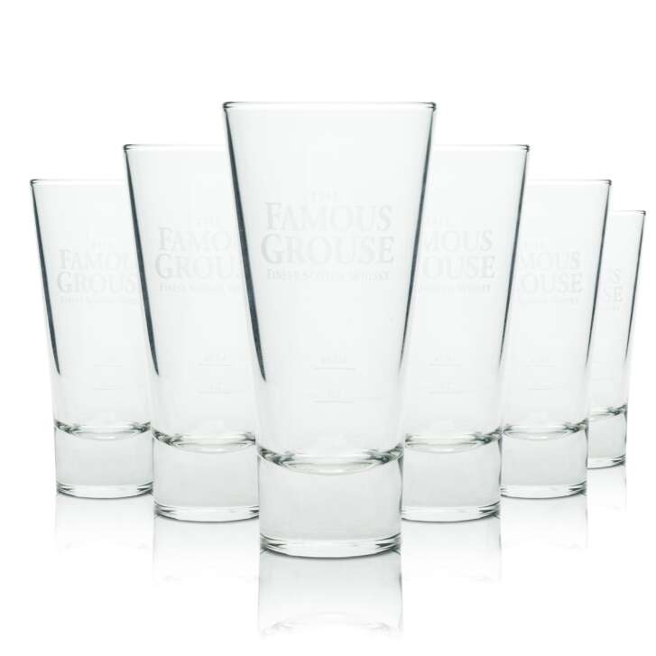6x Famous Grouse Whisky Glass Longdrink Glasses Cocktail On Ice Tumbler Scotch
