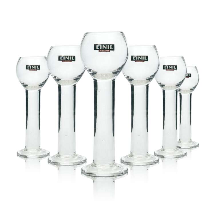 6x Linie Aquavit glass mini goblet shot glass 2cl glasses short schnapps stamper balloon