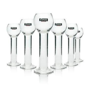 6x Linie Aquavit glass mini goblet shot glass 2cl glasses...