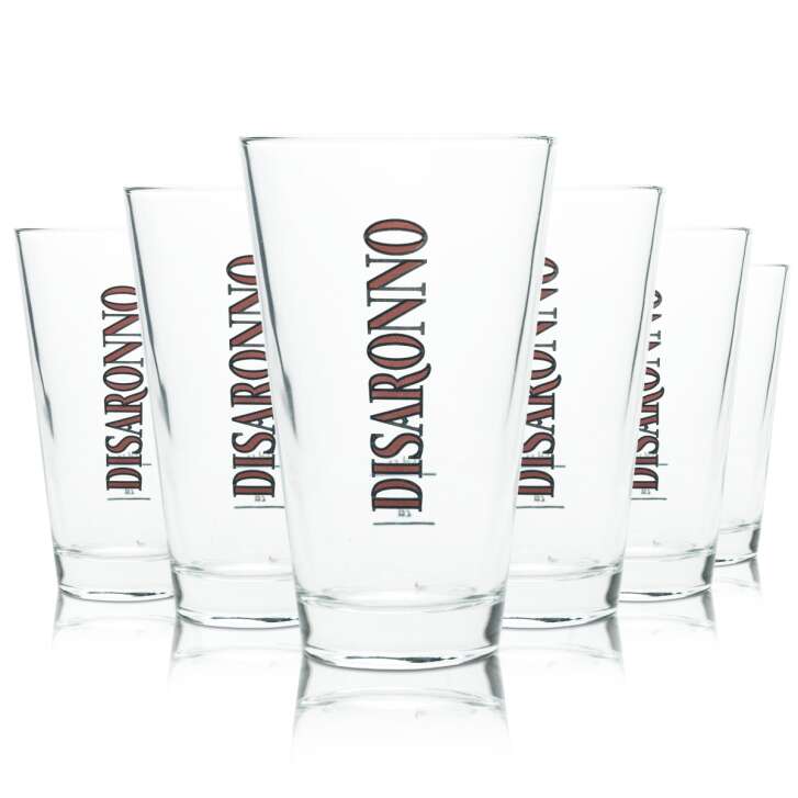6x Disaronno Amaretto liqueur glass long drink cocktail glasses retro look gastro