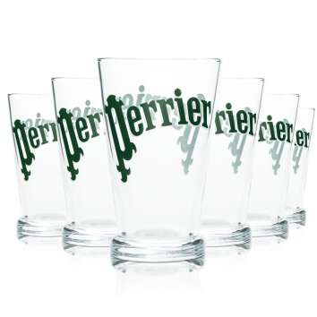 6x Perrier Water Glass Longdrink 0,3l Retro Collector...