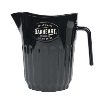 Bacardi rum pitcher carafe black 2l Oakheart plastic...