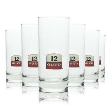 6x Ouzo 12 glass Longdrink 200ml glasses Cocktail 2cl/4cl...
