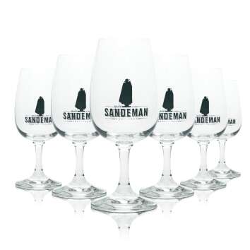 6x Sandeman Sherry Port Wine Glass Logo 200ml Tasting...