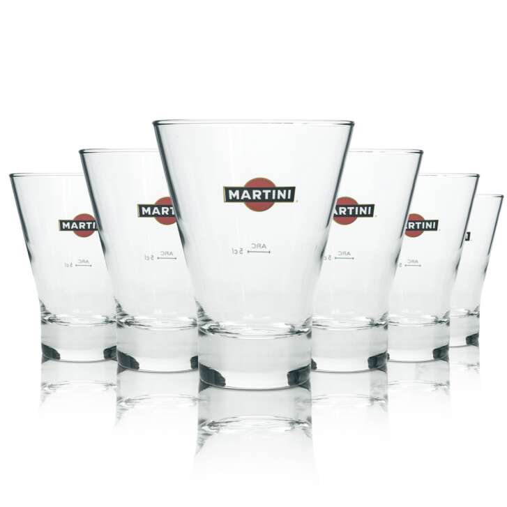 6x Martini Aperitif Glass Tumbler Cocktail Glasses Longdrink Cup 200ml Bar