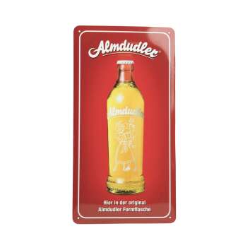 Almdudler lemonade sign 12x23cm tin sign red blackboard...