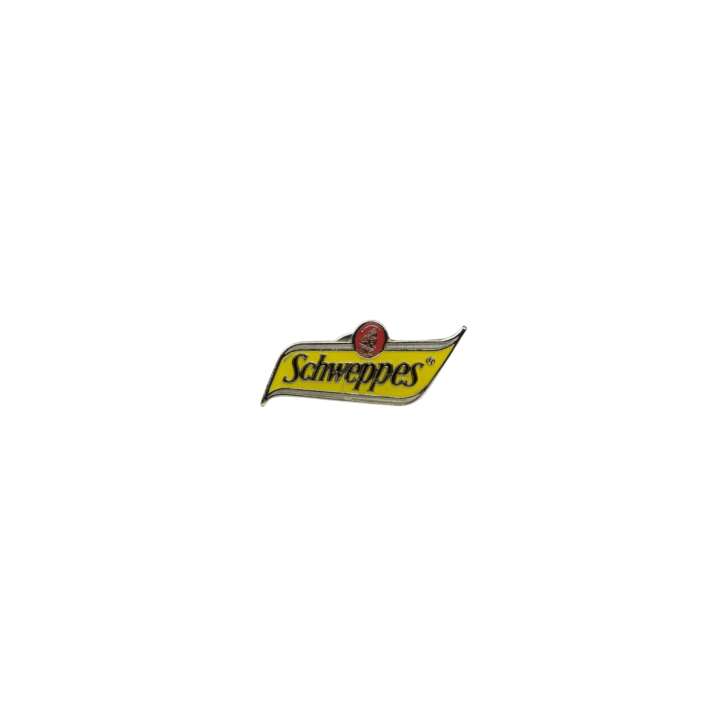 Schweppes lemonade badge logo pin reverse pin badge enamel decoration