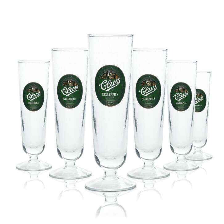 6x Cluss beer glass 0.3l goblet ice glass pilsner glasses tulip milk glass frosted brewery