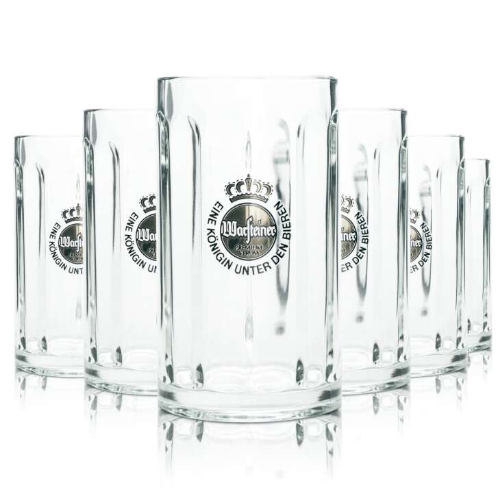 6x Warsteiner beer glass 0.5l mug Rastal Seidel handle glasses mugs tankards Beer