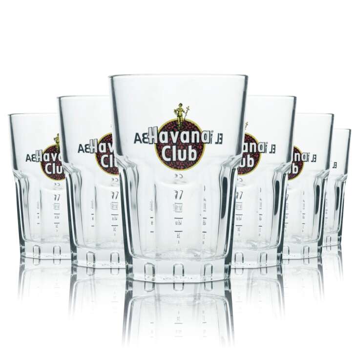 6x Havana Club Rum Glass 34cl Tiger Red Rastal Special Edition