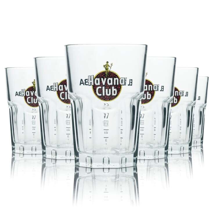 6x Havana Tiger Glass 0.34l Limited Special Edition Long Drink Tumbler Glass Set Red
