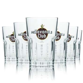 6x Havana Club Rum Glass 34cl Tiger Red Rastal Special...