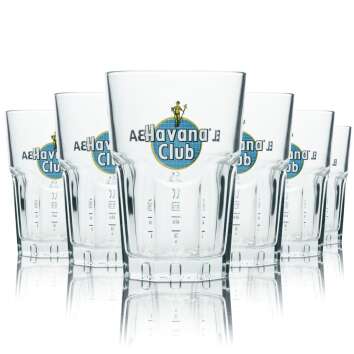 6x Havana Club Rum glass 34cl Tiger blue Rastal special...