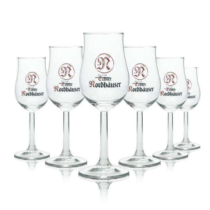 6x Echter Nordhäuser schnapps glass 0.1l nosing glass 2+4cl oak "Bugatti" Rastal tasting glasses Short
