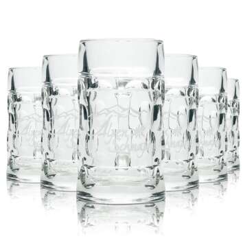 6x Alpenschnaps Steinbeisser glass Mini Masskrug 4cl...