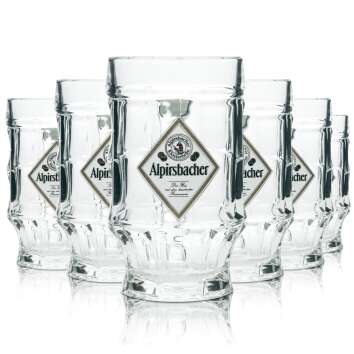 6x Alpirsbacher beer glass 0,4l mug Strassburg Sahm...