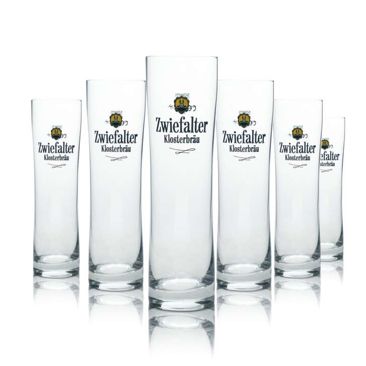 6x Zwiefalter beer glass 0,3l Klosterbräu Willi mug Sahm tulip glasses goblet brewery