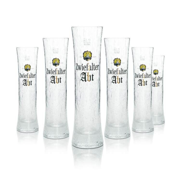 6x Zwiefalter beer glass 0,3l Abt Eismuster Rastal goblet glasses Tulpe Willi Becher Beer
