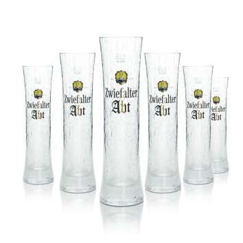 6x Zwiefalter beer glass 0,3l Abt Eismuster Rastal goblet...