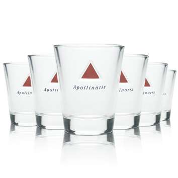 6x Apollinaris Water Glass 100ml Mini Relief Tasting...