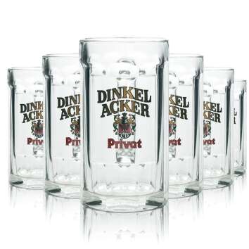 6x Dinkelacker beer glass 0.4l mug CD-Pils Staufeneck...