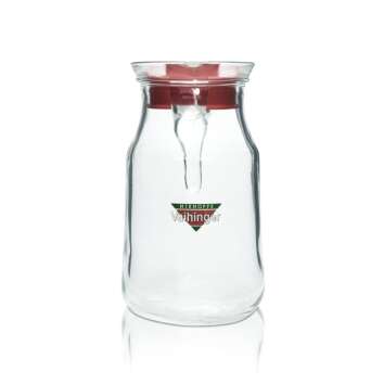 1x Vaihinger juice carafe 1L red lid jug spout jug bar...