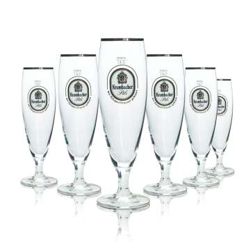 6x Krombacher Beer Glass Goblet Exclusive 0,4l Tulip...