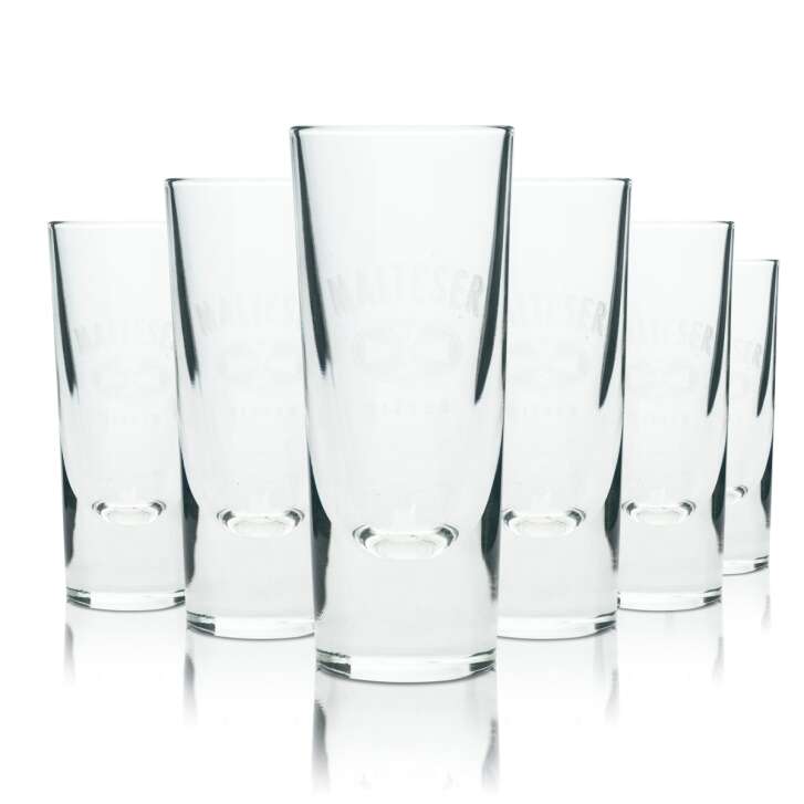 6x Malteser Bitter Glass 0,2l Aquavit Roma Mug Rocky Glasses Schnapps Liqueur Bar