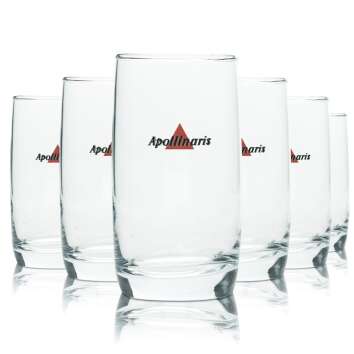 6x Apollinaris water glass 0,2l mug logo tumbler gastro...