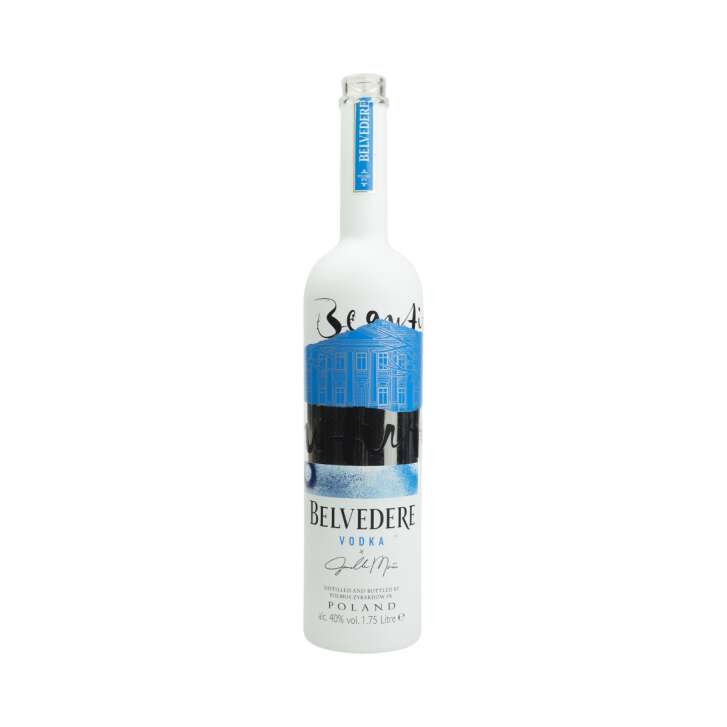 Belvedere Vodka 1,75l empty bottle Janelle Monae Edition white deco lamp bar EMPTY
