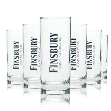 6x Finsbury Gin Glass 0,3l Longdrink London Dry Tumbler...