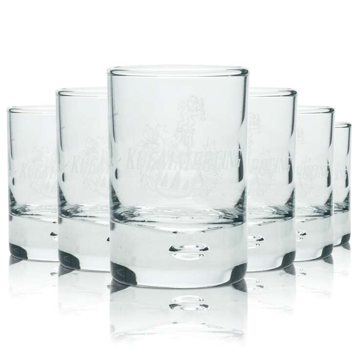 6x Kümmerling Liqueur Glass 4cl Shot Glasses Schnapps Short Stamper Crest Logo Bar