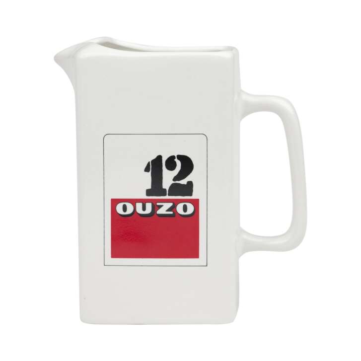 Ouzo 12 carafe 1L spout pitcher jug ceramic white jug cocktail handle