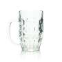 6x Schwaben Bräu beer glass 0.4l mug Seidel Henkel glasses tankards jugs logo
