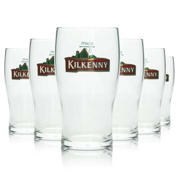 6x Kilkenny Beer Glass 0,2l Mug Tulip Sahm Pils Glasses...