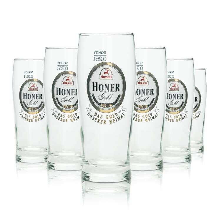 12x Hirsch Bräu beer glass 0,25l mug Honer Gold Sahm Willi Pils glasses Beer