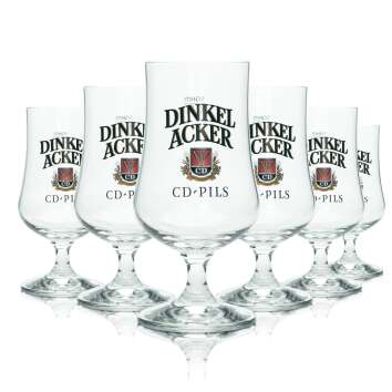 6x Dinkel Acker beer glass 0.3l goblet CD-Pils Sahm tulip...