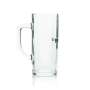6x Paulaner beer glass 0,5l mug Sahm Seidel handle glasses tankards mugs Munich