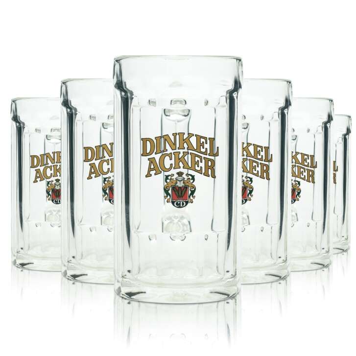 6x spelt Acker beer glass 0.4l mug Seidel Henkel glasses tankards mugs brewery