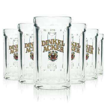 6x spelt Acker beer glass 0.4l mug Seidel Henkel glasses...