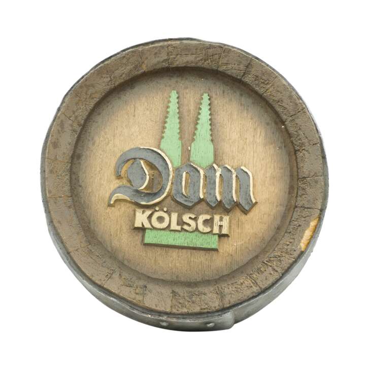 Dom Kölsch beer keg beer lid advertising sign wood look keg base plastic green