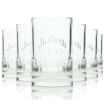 6x Jim Beam Whiskey Glass 0,2l Tumbler Relief Print...