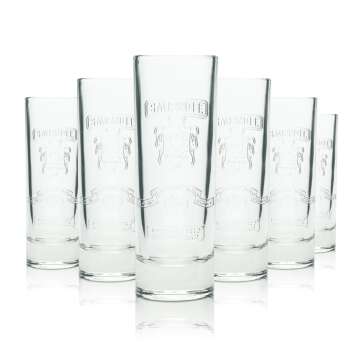 6x Smirnoff Vodka Glass 0,2l Longdrink Tumbler Relief...