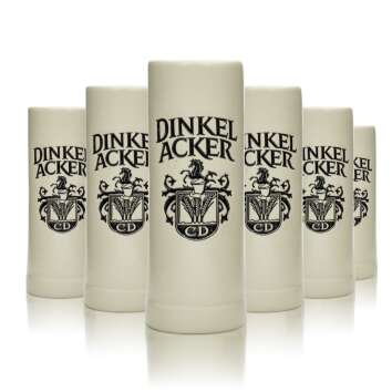 6x Dinkel Acker beer mug 0.3l CD earthenware glasses...