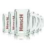 6x Hirsch Bräu beer glass 0.2l mug Rastal Seidel Pils glasses handle mugs tankards
