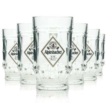 6x Alpirsbacher beer glass 0.3l mug Strassburg Sahm...