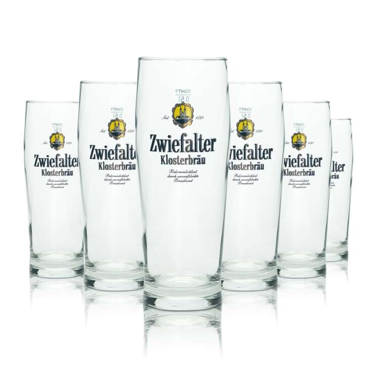 6x Zwiefalter beer glass 0,5l Klosterbräu mug Trumpf Sahm Willi glasses Pils