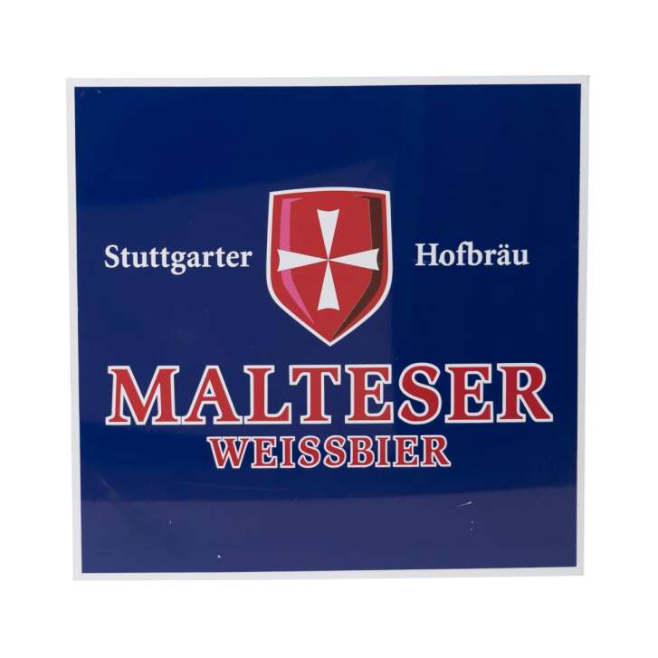 Stuttgarter Hofbräu beer tin sign 42x43cm blue Malteser Weissbier blackboard wall