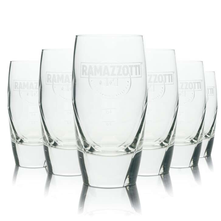 6x Ramazzotti Liqueur Glass 1815 Tumbler Amaro 0,2l Cocktail Glasses On Ice Crema