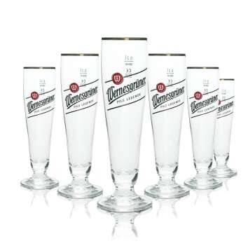 6x Wernesgrüner beer glass 0.3l goblet Pils legend...